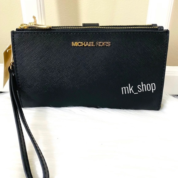 Michael Kors Jet Set Travel Large Double Zip Wristlet Wallet - Picture 2 of 9